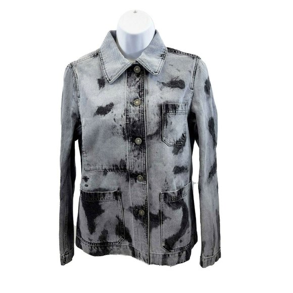 Christian Dior - SS 2020 Bleached Denim Jacket - Blue / Black - S 34 US 2 - NWT - Picture 1 of 13